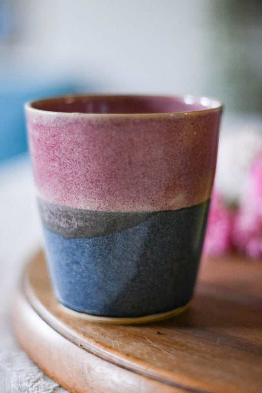 Grand mug rose et bleu