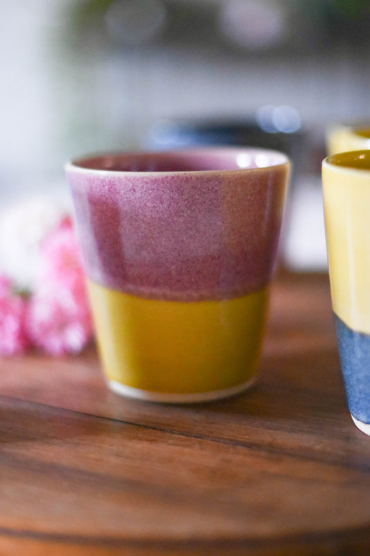 Grand mug rose et jaune
