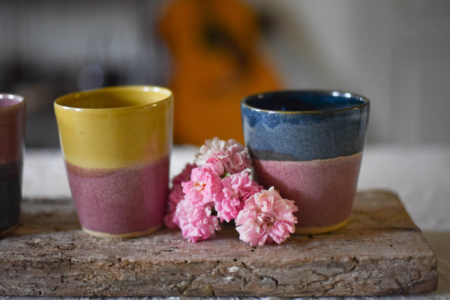 Grand mug bleu et rose