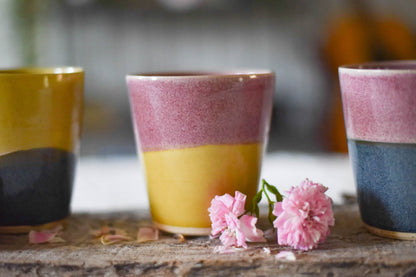 Grand mug rose et jaune