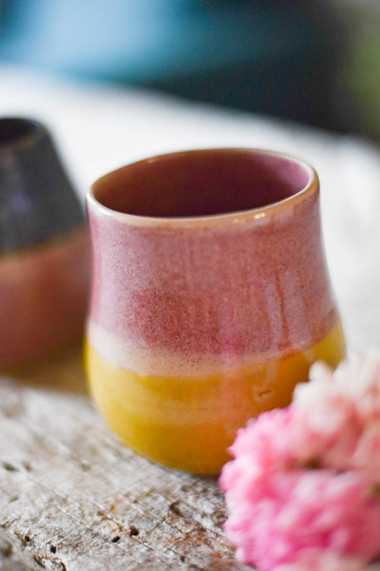 Petit vase Variation – Rose et Jaune
